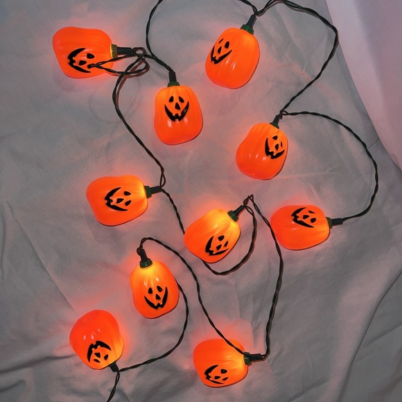 VINTAGE Hallmark Boo Blinkers Halloween Lights - 10 Blinking Pumpkins Work Great - Picture 2 of 4